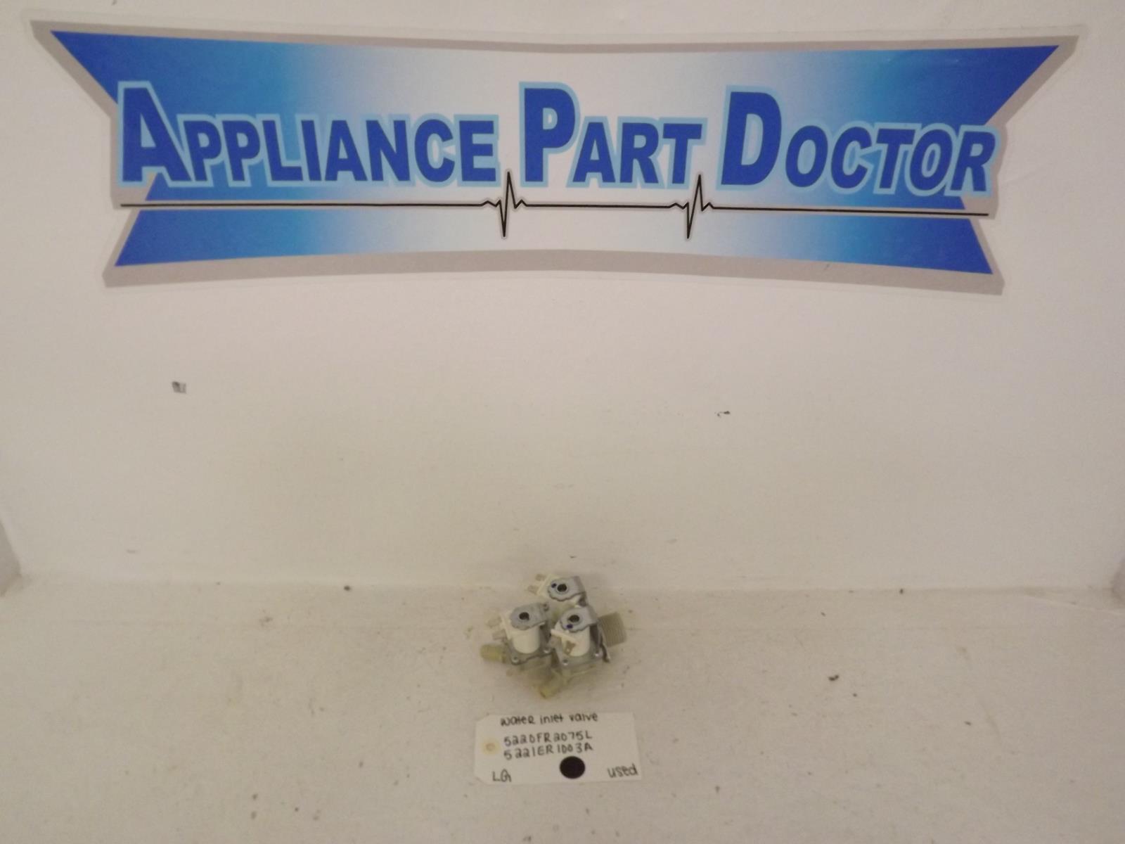 LG Washer 5220FR2075L 5221ER1003A Water Inlet Valve Used LG Washer 5220FR2075L 5221ER1003A Water Inlet Valve Used